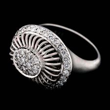 Michael B. platinum oval ballerina ring