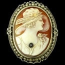 A really nice early 20th century Art Nouveau shell cameo pin/pendant.  The piece has natural seed pearls surrounding and a diamond flower ( not missing chain never was one on cameo)  Beautiful carving and a truly beautiful piece. The piece is a large 1 11/16th " x 1 1/2" and weighs 11.5 grams.  All gold pieces also tested by us.