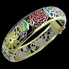 Nouveau Collection 18k rose enamel bracelet