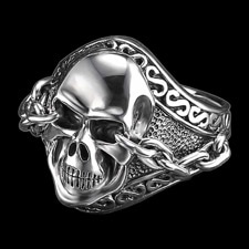 Scott Kay for Men engraved skull ring