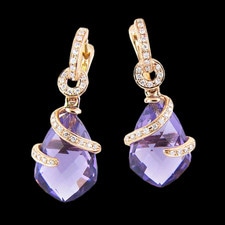 Bellarri 18K gold Amethyst and diamond earrings