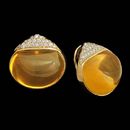 Gorgeous pair of yellowgold and pave Citrine Button Earrings from Michael Bondanza. 