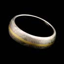 A very cool 14kt gray gold and sterling silver 7mm Symmetry collection wedding band from George Sawyer, with 22kt center stripe. Also available in 5mm for $3,620 or in 6mm for $3,860. 