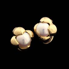 Pearl Collection Gold Mabe' Pearl Earrings