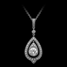 Beverley K 18kt white gold tear shaped diamond pendant