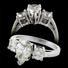 Estate Jewelry Pear shape three stone ring