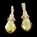 Champagne Quartz and 18K gold with diamond earrings from Bellarri. Champagne Quartz have a total carat weight of 8.55 and the diamonds weigh 0.11. The earrings measure 25mm x 10mm. 