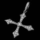 Cathy Carmendy platinum and diamond cross pendant with a diamond enhancer bail with a total weight in diamonds of .80ct.  This piece can also be made in 18kt gold for $6800.00.