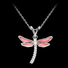 Nicole Barr silver pink dragonfly necklace