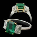 Gem emerald and diamond ring made in platinum and 18kt gold. This ring is set with a stunning 2.03ct emerald with 1.56ct of side diamonds. VS-G-H. This can be made in most sizes.