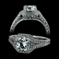 Beverley K 18kt white gold diamond halo engagement