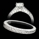 Beautiful Scott Kay Vintage ladies platinum and diamond engagement ring. The engagement ring contains .41ct. total weight in diamonds. Matching platinum and diamond engraved wedding ring has .37ctw pave diamonds, priced at $4030.00.