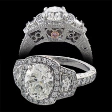 Bridget Durnell Oval Diamond Halo Ring
