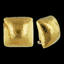 Gurhan 24 karat gold square dome earrings