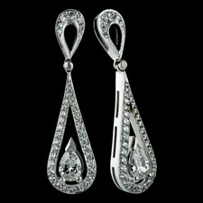 Another pear shaped classic - also DECO in feel with fine, open design lines for added appeal.  An airy feel with moderate articulation that works and does not overwhelm.  These earrings are designed by Durnell.