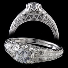Pearlman's 1930 Vintage Platinum Edwardian diamond ring