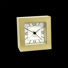Chelsea Clocks Square Desk Alarm Clock in Brass
