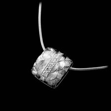 The mini Veronica pendant from Michael Bondanza, in platinum and suspended from a 16 inch platinum chain.