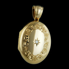 Charles Green 18kt Charles Green enameled locket with diamond