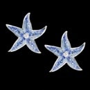 A simple, yet pretty pair of Nicole Barr earrings. These earring are vitreous Enamel on Sterling Silver Starfish Stud Earrings. Set with Diamonds. These measure 20mm. Rhodium Plated for easy care.