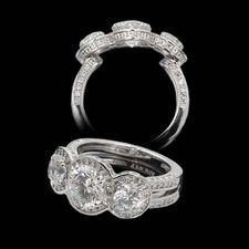Alex Soldier Ladies three stone platinum diamond engagement ring.