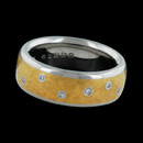Whimsical yet substantial: Steven Kretchmer platinum and 24k yellow gold inlay ''Star'' wedding band is perfect for celebrating partnership with 15 melee diamonds. 7mm wide, finger size 6.
