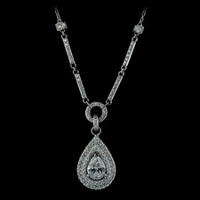 Michael B. pear diamond halo necklace