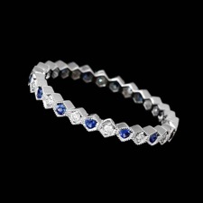 Beverley K 18kt white gold diamond & blue sapphire eternity ring
