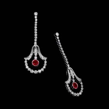 Beverley K 18kt white gold diamond & ruby dangle/drop earrings