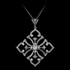 Beverley K 18kt white gold Gothic look diamond pendant