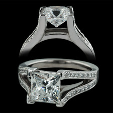 Sholdt  Sholdt platinum splitshank engagement ring with diamond