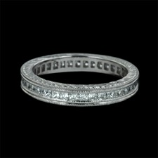 Beverley K 18kt white gold engraved diamond eternity band