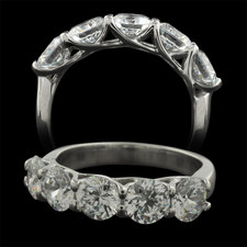 Pearlman's Bridal Platinum five stone diamond wedding band