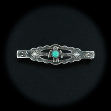 Estate Jewelry Vintage Sterling Silver & Turquoise Eagles Pin