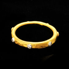 Gurhan 24k gold Bezel set seven diamond ring