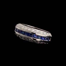 Ladies exquisite platinum, sapphire and diamond Captiva wedding ring.  This Gumuchian piece contains 1.86ct of gem sapphires and diamonds and measures 7.5mm.
