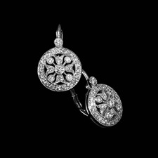 Beverley K 18kt white gold filigree diamond lever back earrings