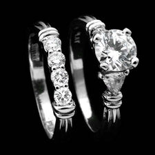 Scott Kay trillion-cut diamond wedding set