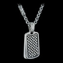 Scott Kay Fashion sterling silver basket weave dog tag. Chain sold separately.