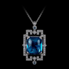 Beverley K 18kt white gold diamond & blue topaz pendant