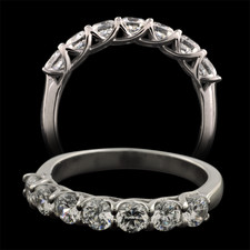 Pearlman's Bridal Platinum seven stone diamond wedding band