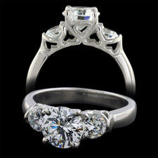 Pearlman's Bridal Platinum three stone diamond engagement ring