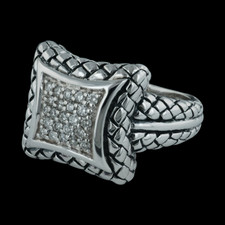 Scott Kay Sterling ladies sterling silver  diamond basketweave dome ring, with .30ctw.
