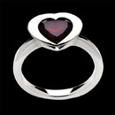 A romantic statement in sterling silver by Bastian Inverun. The ring is bezel set with a heart shape garnet. The garnet weighs 2.40 carats.