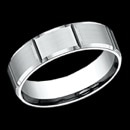 A great looking 14k white gold 6mm mens wedding band. This ring features a Beveled Edge with a Satin finish. There are 8 Vertical Cuts outing along the ring. This ring is priced at a size 10, but can be made in other sizes. Prices may vary depending on finger size.