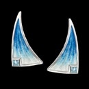 A pretty pair of Sterling Silver Blue Stud Earrings from Niclole Barr. These earring feature Blue Topaz at the corner of each earring. They are Rhodium Plated for easy care. These earrings measure 26mm in height.