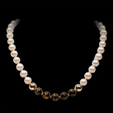 Robert Golden Pearl and tiger eye necklace