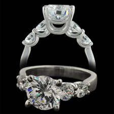 Pearlman's Bridal Platinum five stone diamond engagement ring