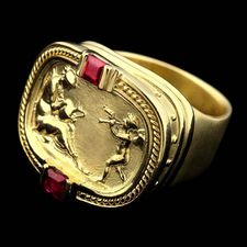 SeidenGang 18kt. green gold and ruby ring