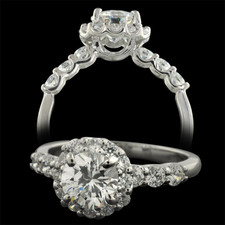 Pearlman's Bridal Diamond pave halo engagement ring